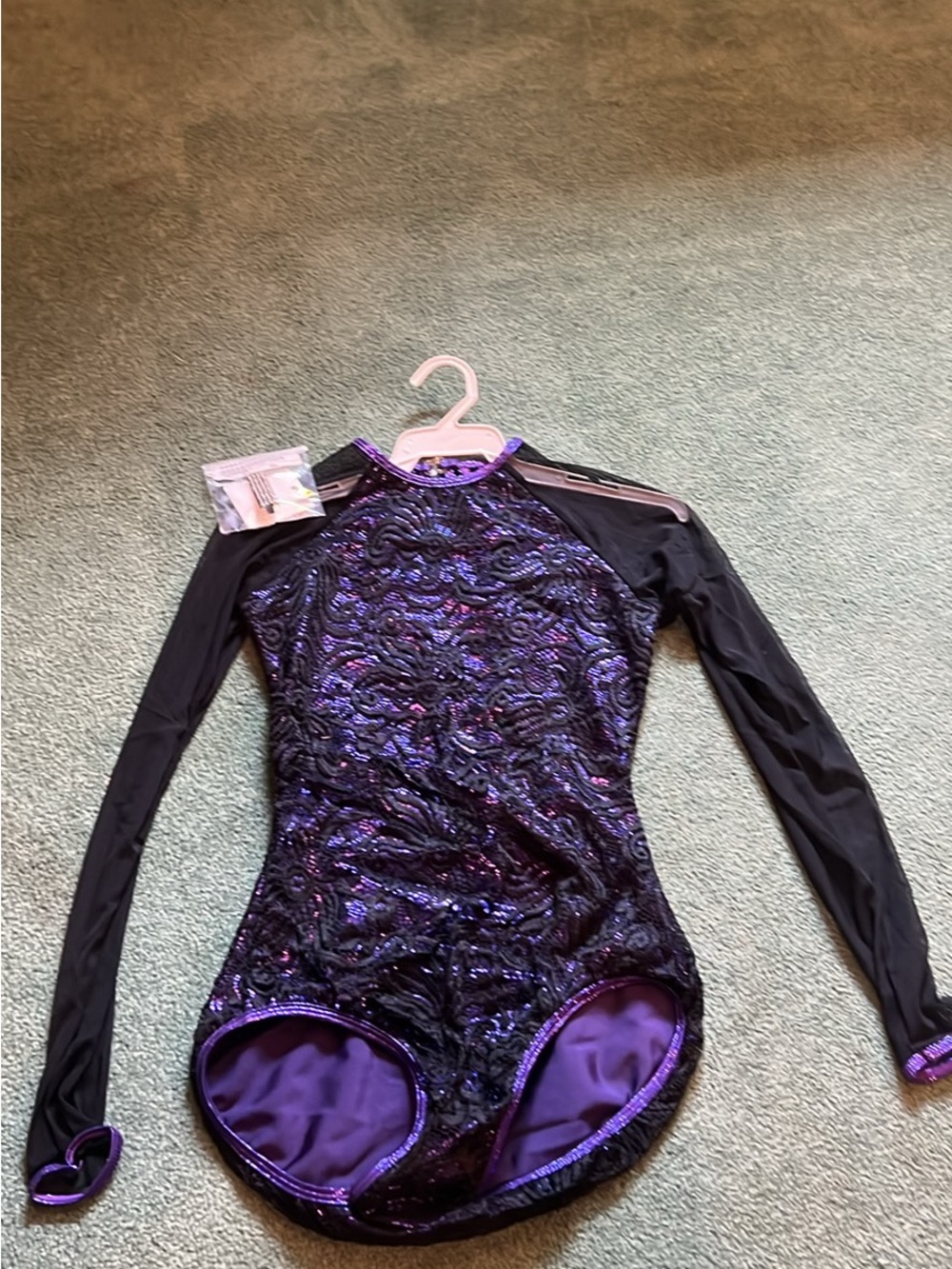 Girls' Long Sleeve Purple Sequin Swim Suit - Kids Swim